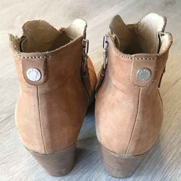 Rag & Bone Booties Womens Size 6 Brown Tan Margot Suede Leather Boots Fall Wear - Picture 6 of 14